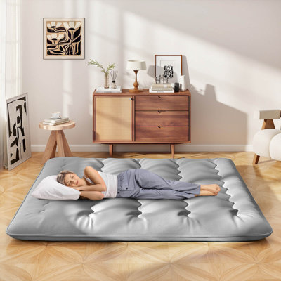 King Futon Mattress Japanese Floor Pad Washable Cover Carry Bag by Alwyn Home