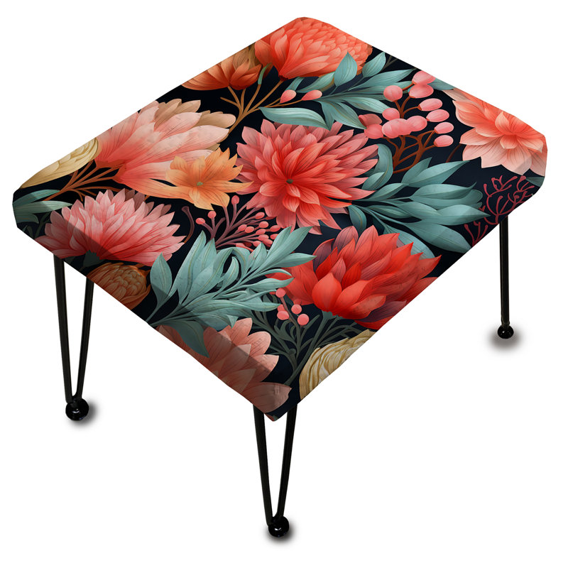 Coral Tropical Floral Breeze Gardens - Repose-pieds rectangulaire floral