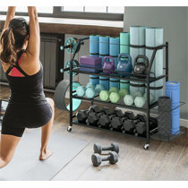  MyGift Wall Mounted Solid Burnt Wood Yoga Mat Holder Fitness  Gym Foam Roller Storage Organizer, Floor Standing Sports Exercise Mat Rack  : Sports & Outdoors