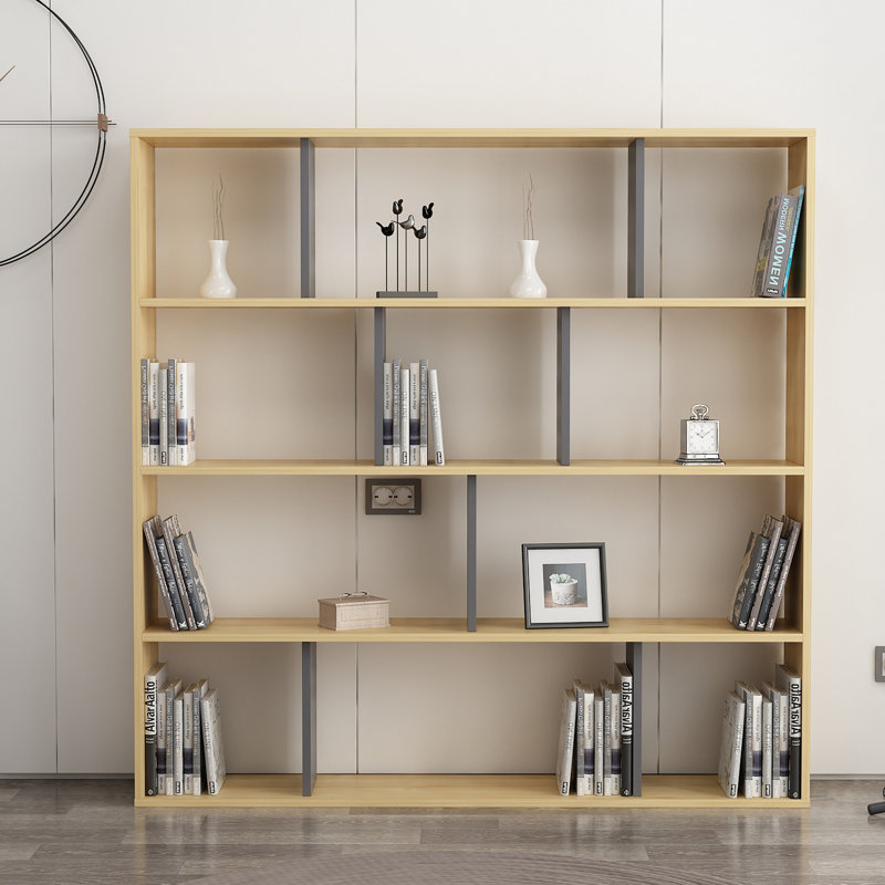 Isaias 145cm H Standard Bookcase, Oak/Anthracite