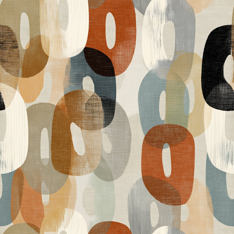 Papier peint moderne Mid Century, Texturé non collé
