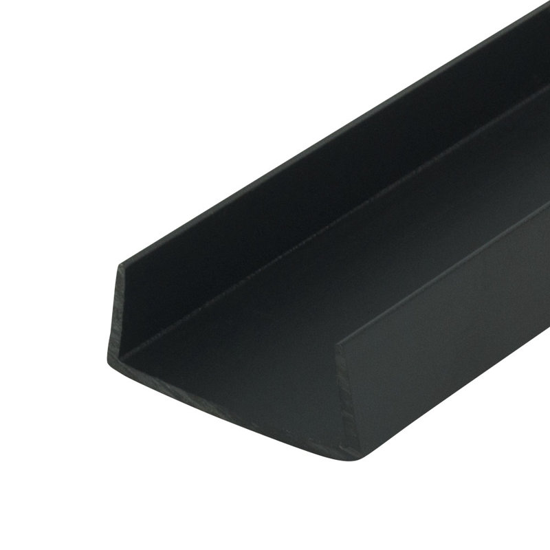 Outwater Plastiques 1 1/4 po Styrène Plastique U Canal / C Longueur 48 po, Noir