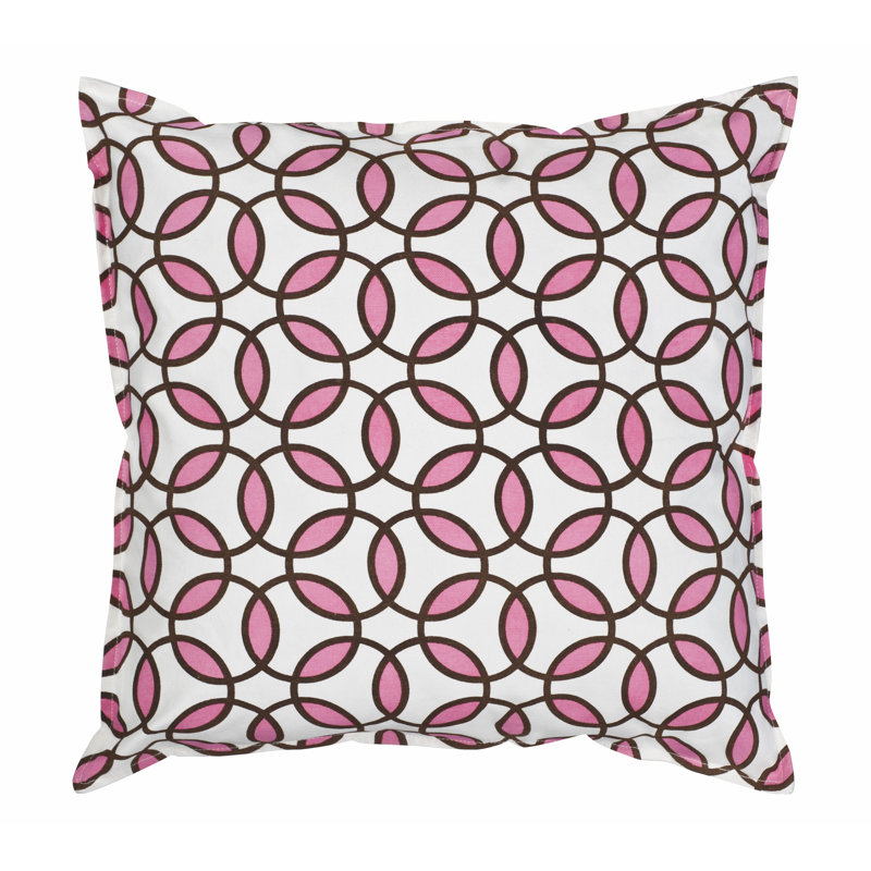  Coussin décoratif en toile de coton Rings, Rosé