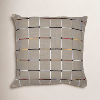 Checkered Cotton Throw Pillow