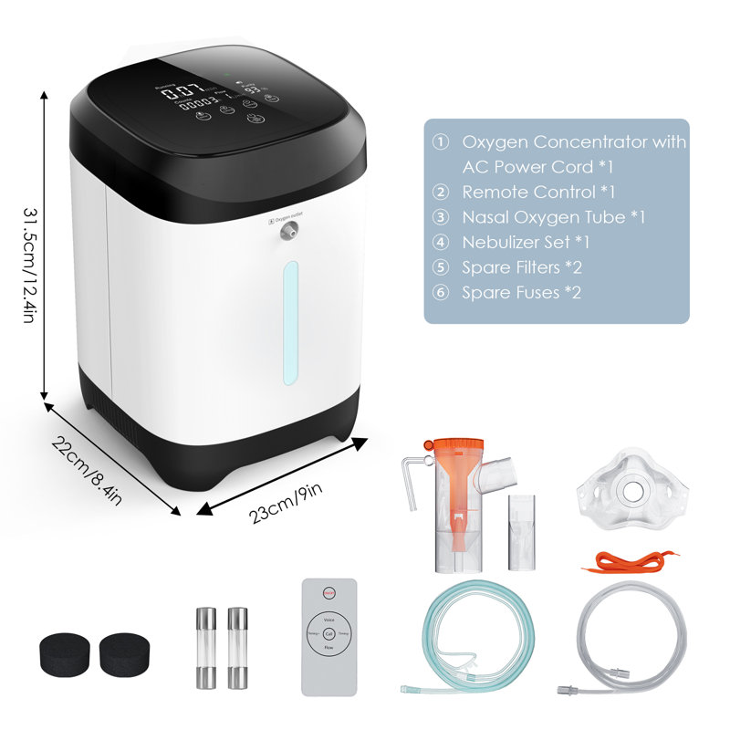 Machine à oxygène réglable pour la maison 1-8L avec accessoires-Générateur d'oxygène domestique (33% -93%)