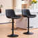 Zager Swivel Adjustable Height Bar Stool Leather Barstools Upholstered Counter Stools Round Base