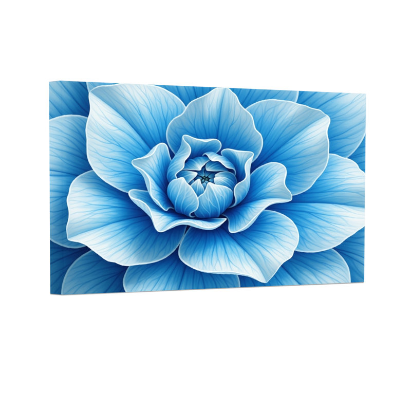 Plantes et fleurs, impression de motif floral bleu, H 12 po x l 18 po