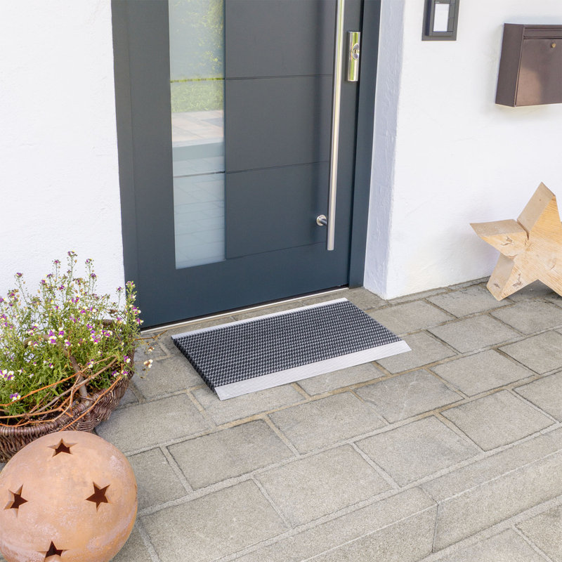 Fußmatte Bristol - Robuste Türmatte mit Aluminiumkante 45 x 75 cm, Rectangular 45 x 75cm, Grey