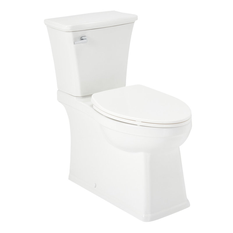 Benbrook 1.28 GPF Two Piece Skirted Elongated Toilet, White/Chrome