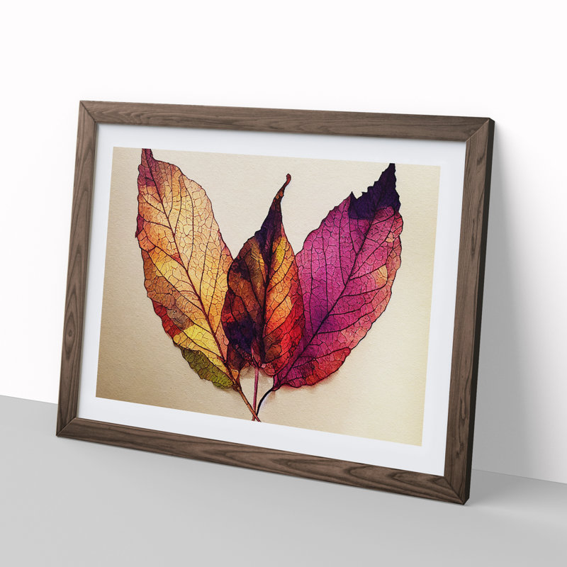 Plant Leaf Vol.2 - Framed Print, 25cm H x 34cm W x 2cm D, Walnut Framed