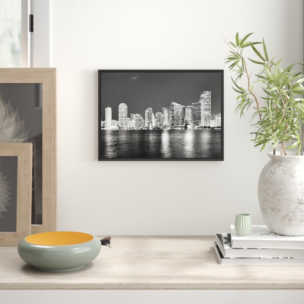 Gerahmtes Wandbild Skyline von Miami Florida