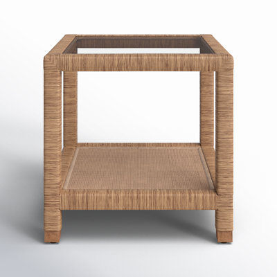 Graham Glass Top End Table with Storage