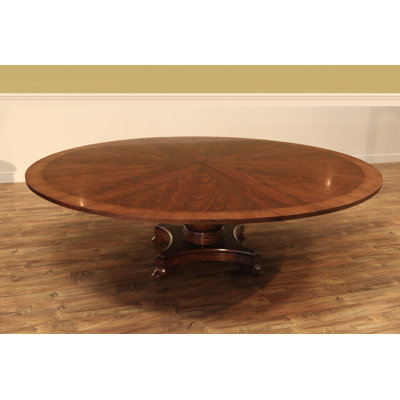 Extendable Mahogany Round Solid Wood Dining Table