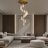 Led Platinum Leaf High Ceiling Chandelier-876040656
