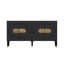 Console moderne, anthracite et or, panneau de particules 100% mélaminé, épaisseur: 0,7 pouce | Conception murale, plusieurs tablettes de rangement, décoration intérieure élégante et fonctionnelle-1278811007
