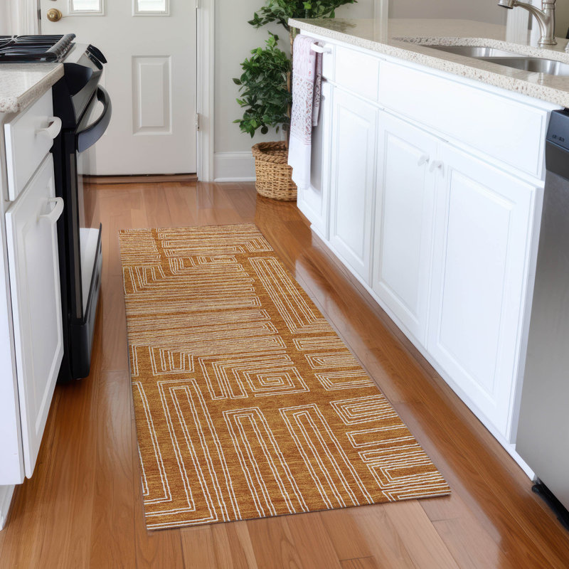 Premium Machine Washable Cortes AMF1045 Geometric Rug, Runner 2'3" x 7'6"