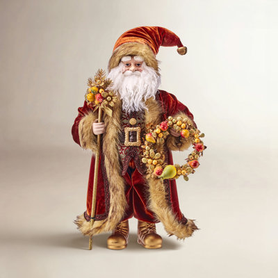 20" Shelli Santa With Fruit Wreath