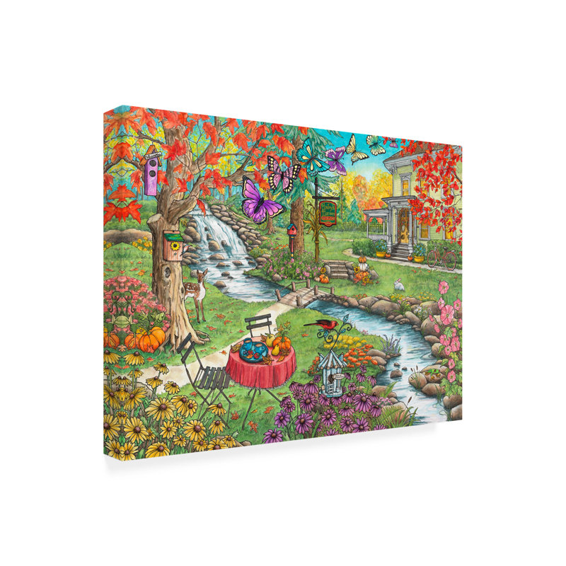 Art sur toile, «Kathy Kehoe Bambeck Fall Garden Inn», H 35 po x l 47 po
