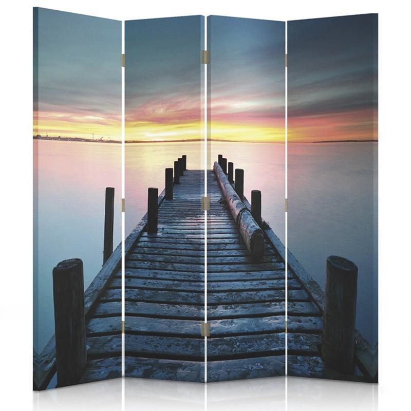 Abbigale Solid Wood Folding Room Divider, 170cm H x 145cm W x 2.2cm D