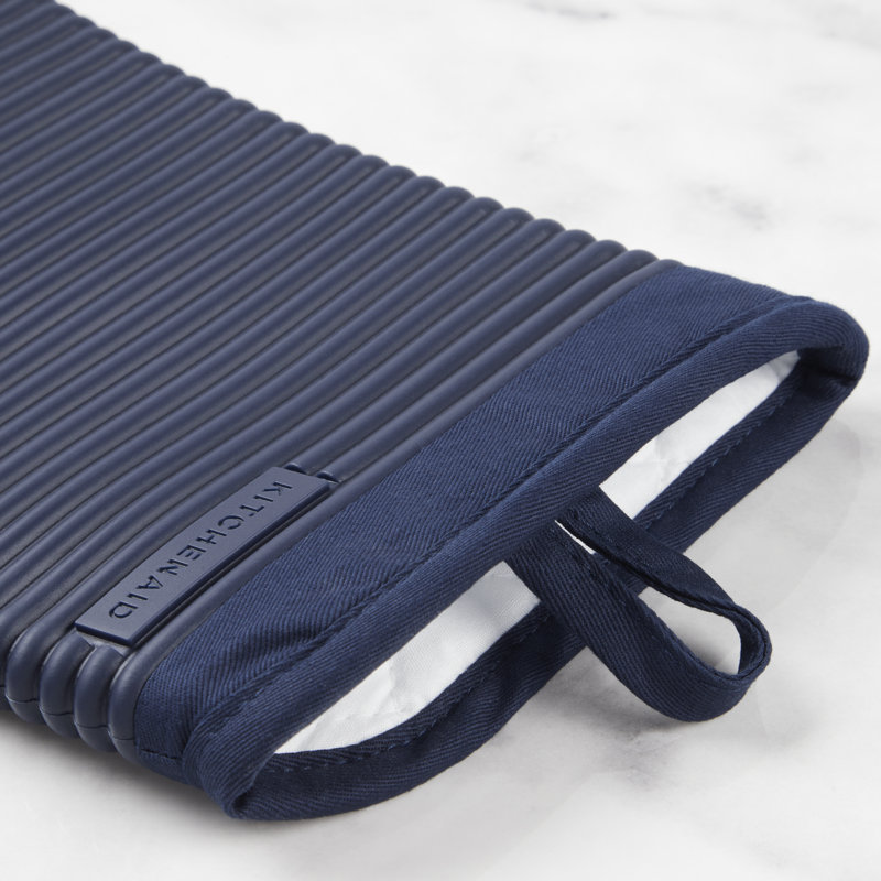 KitchenAid Ribbed Soft Silicone Oven Mitt, Navy