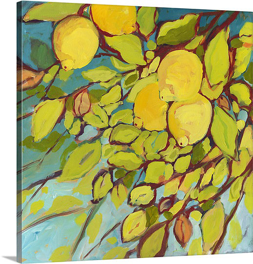 "Anjolina The Lemons Above" par Jennifer Lommers, reproduction d'art sur toile, H 24 po x l 24 po x P 1,25 po