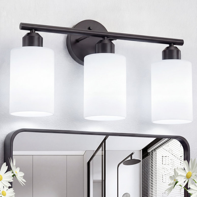 Éclairage cylindrique pour meuble-lavabo, Noir mat, 3