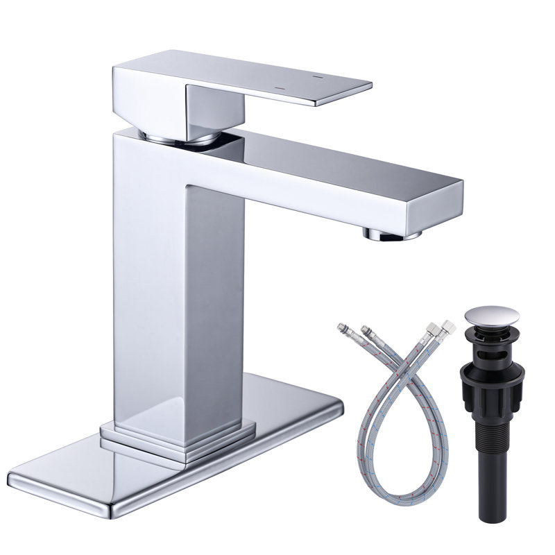 Robinet de salle de bain à un trou, Chrome poli