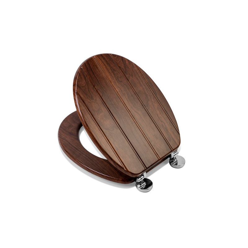 Croydex Molvena Flexi Fix Toilet Seat, Walnut Effect Tongue And Groove