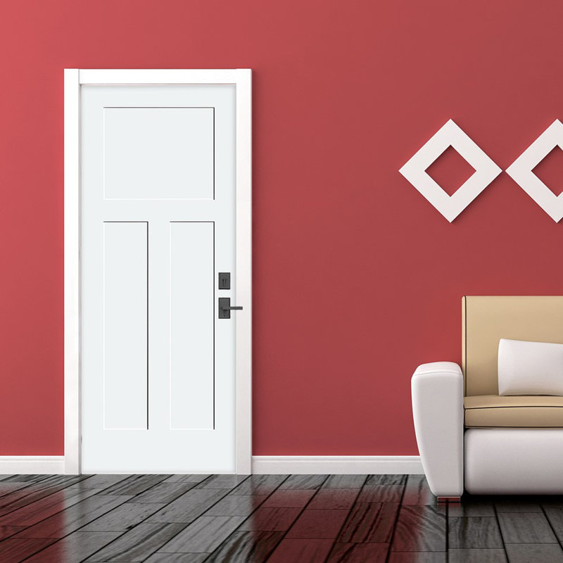 Dalle de porte intérieure Shaker apprêtée à 3 panneaux Craftsman, 28 po x 80 po