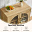 Buffet l 32 po avec tablettes réglables et portes en verre-38832030