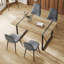 Ensemble de table et de chaises, chaises d'appoint rembourrées de style médiéval moderne, chaises de salle à manger et table de salle à manger en bois aggloméré rectangulaire industriel rustique. (Ensemble de salle à manger)-1686791216-1686791219