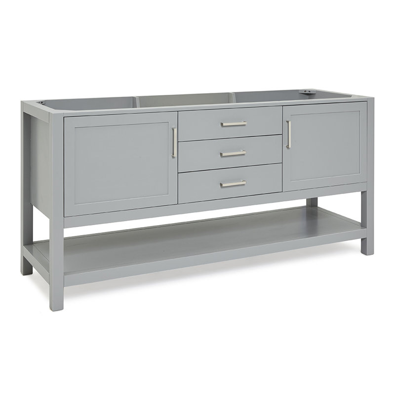 Bayhill 72'' W Double Bathroom Vanity Base, Gray