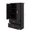 Grande armoire de rangement fonctionnelle à deux portes avec tablette de tiroir réglable-1627708426