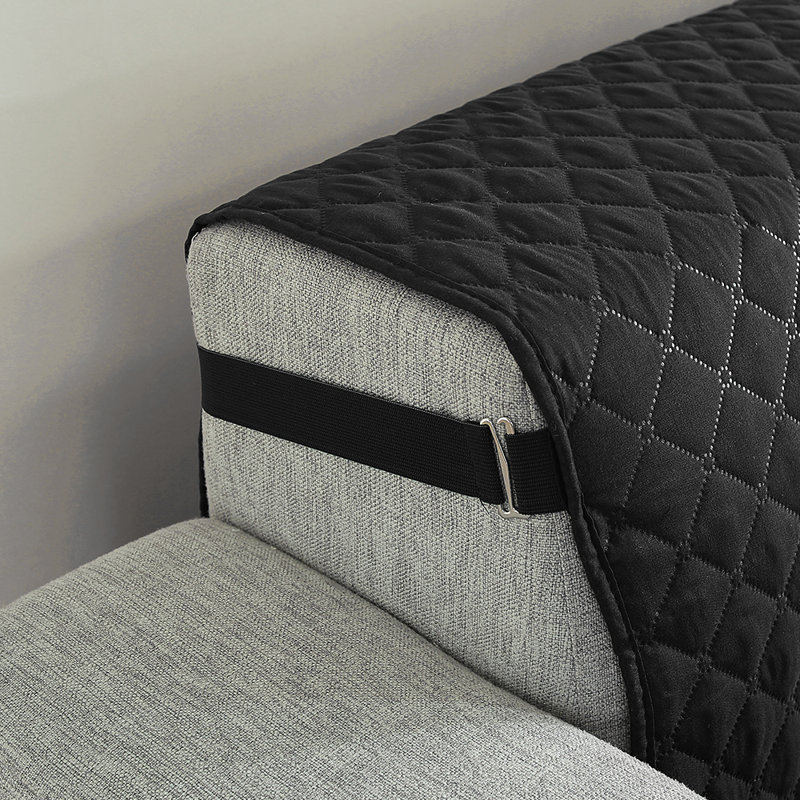 Housse pour canapé 4 places, H 1 po x l 78 po x P 96 po, Noir
