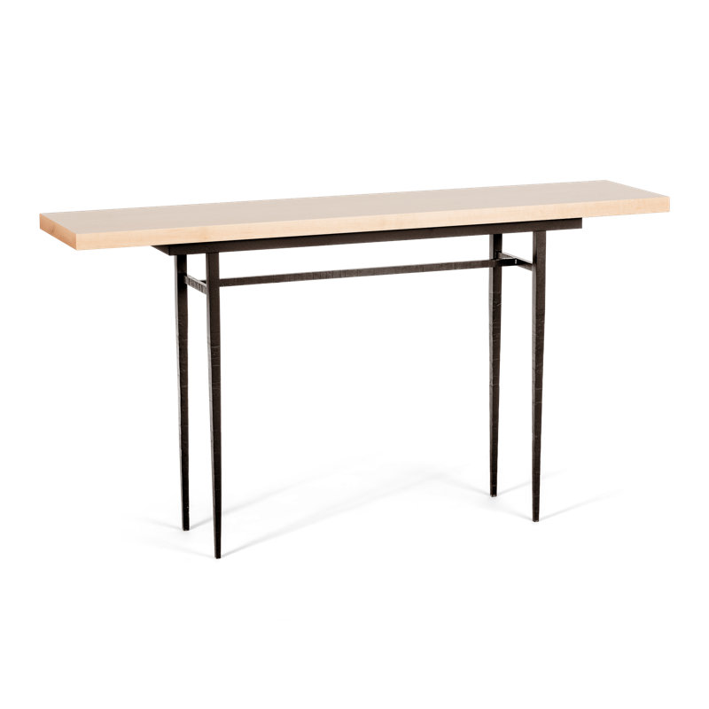 Wick Console Table, Dark Smoke, 32.1" H x 60" W x 14" D, Natural