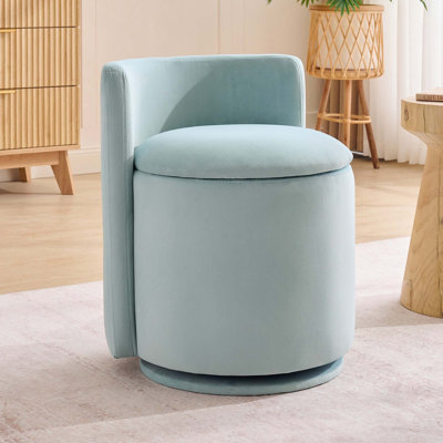 Fauteuil d'appoint pivotant en velours avec rangement dissimulé et dossier incurvé ergonomique
