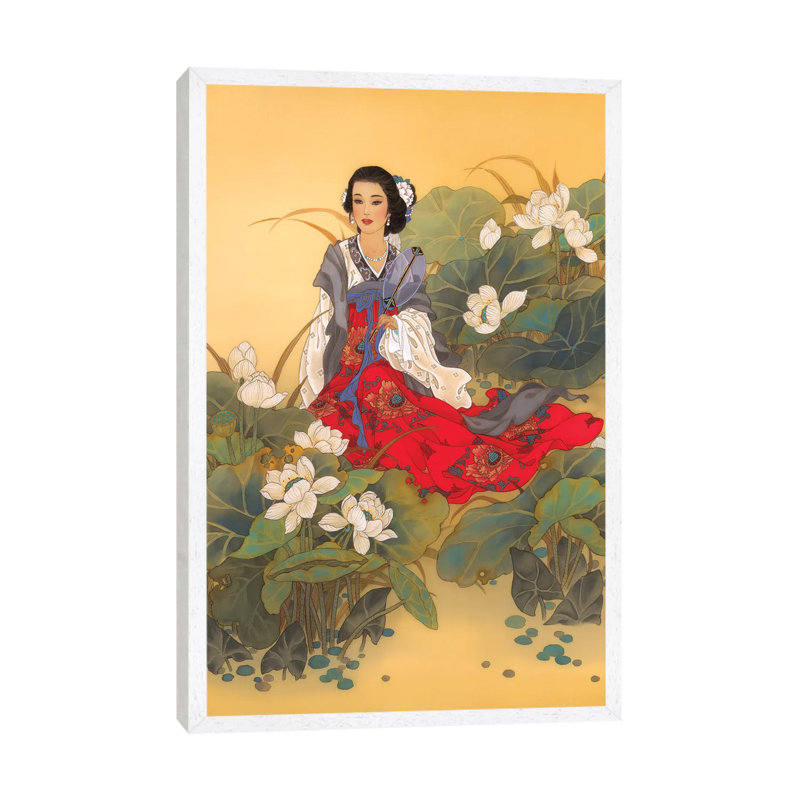 Lady Willow - Painting on Canvas, 66.04 cm H x 45.72 cm W, White Framed