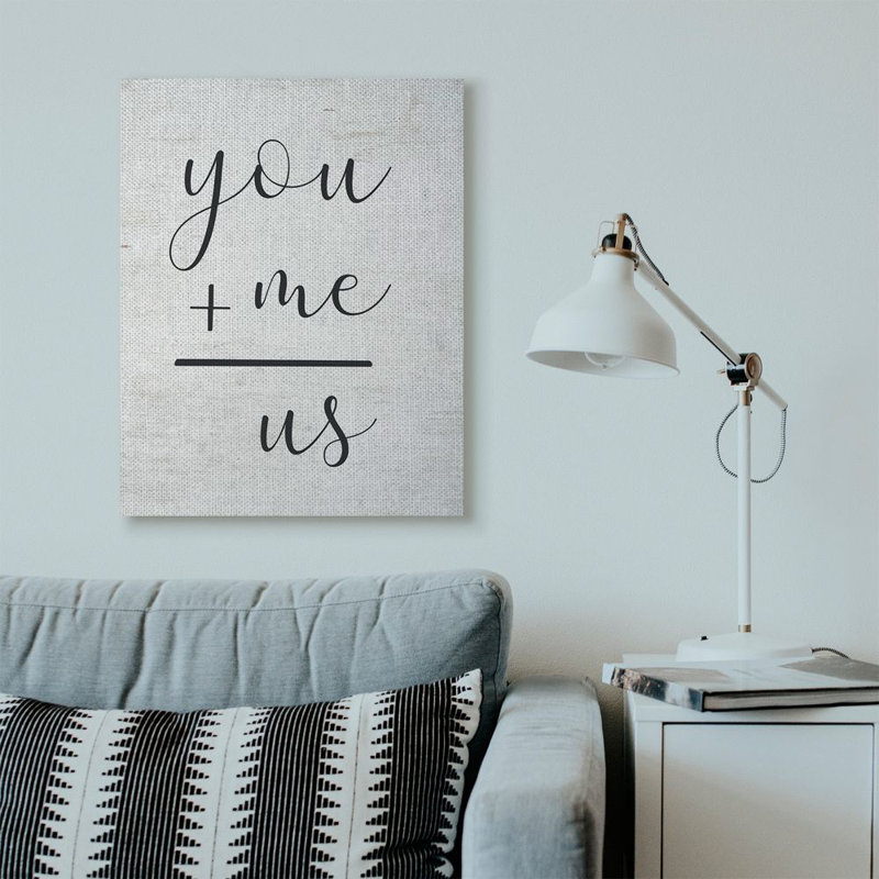 «You plus me» par lettré et doublé - impression d'art textuel, Toile tendue, H 40 po x l 30 po x P 1,5 po