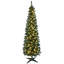 5Ft Tall Pre-Lit Slim Noble Fir Artificial Christmas Tree With Realistic Branches, 110 Warm White LED Lights And 294 Tips