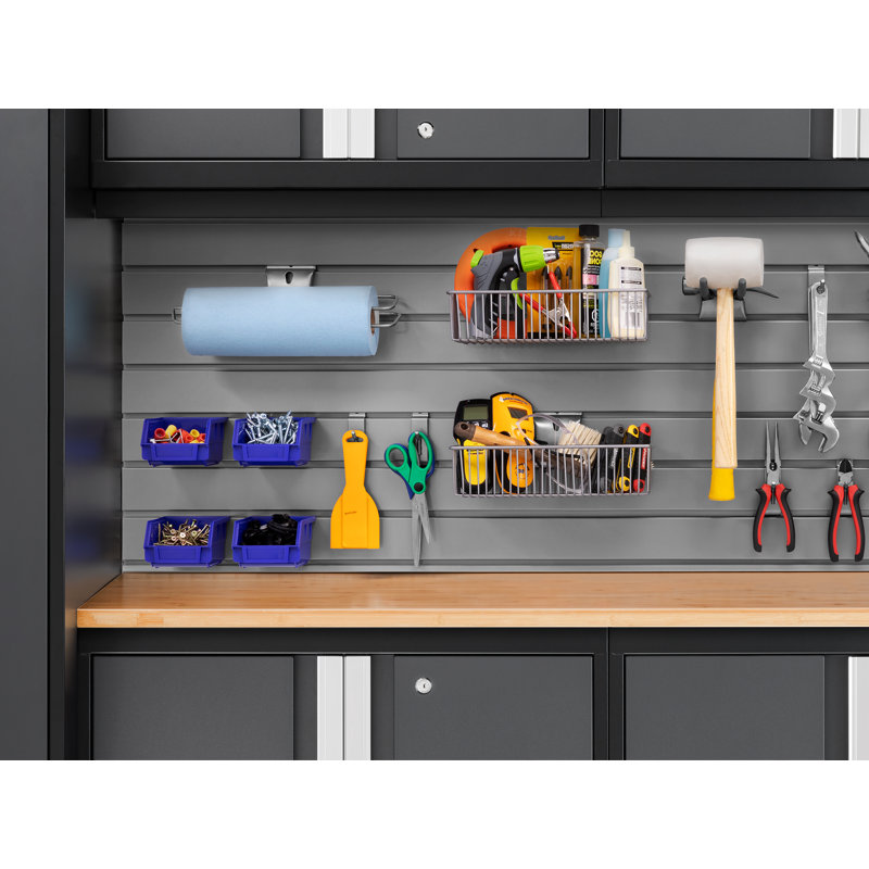 Bold Series 8 Piece Cabinet Set, Bamboo, Gray, LED Light