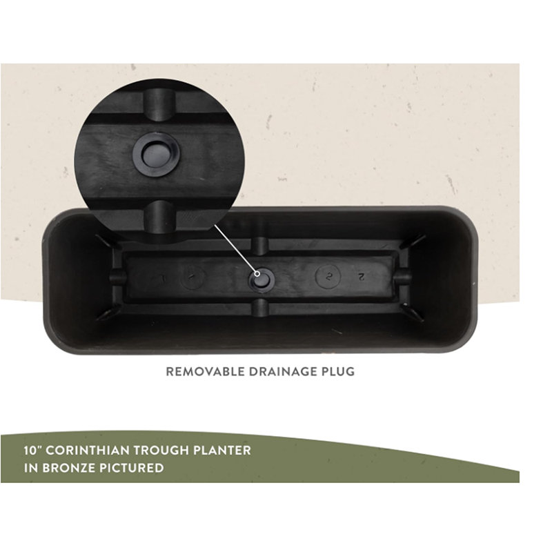 Rectangular Planter Box W/Dra...