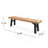 Outdoor Bench with Slat Panel Design and Acacia Wood Frame(Set of 2), Natural and Grey