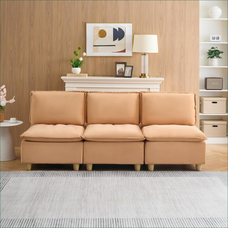 Canapés | Canapé moderne en flanelle 3 places 88 po, dossier réglable, jaune moutarde, pour balcon de chambre à coucher de salon | Mélange de polyester | Standard