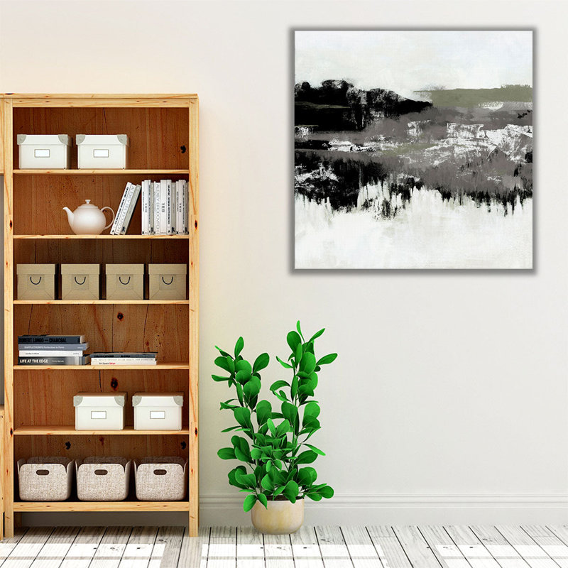 Charcoal Mist I - reproduction d'art sur toile, H 16 po x l 16 po