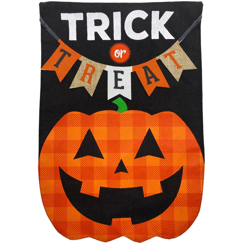 Drapeau de maison d'Halloween citrouille