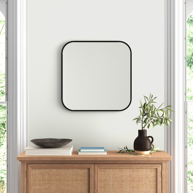 Miroir décoratif moderne et contemporain Ovella, Noir brossé