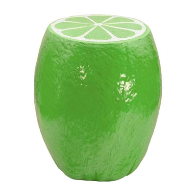 Yellow Lemon Fruit Stool, 14"Oversized Resin Stool, Side Table, Home Decor Plant Stand Garden Indoor Outdoor Decorations, Multi-Purpose Innovative Gar