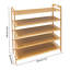 5-Tier 15 Pair Solid Bamboo Shoe Rack