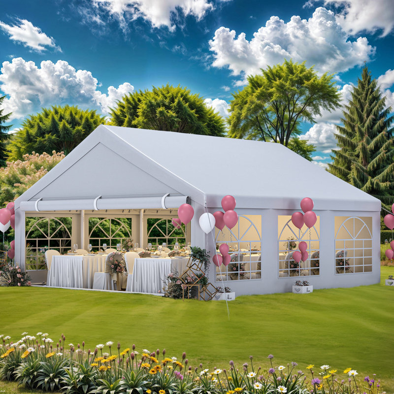 20 Ft. W x 20 Ft. D Galvanized Steel Barrel Gazebo