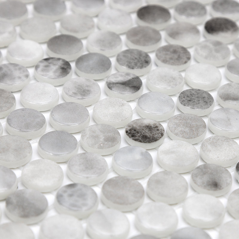 Eterna Penny 12"x12" Recycled Glass Mosaic Tile, Hermes